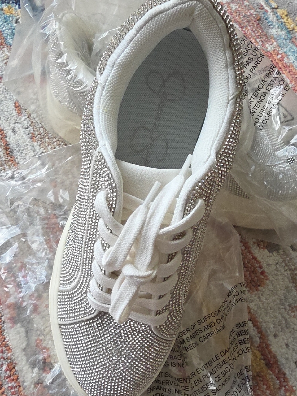 Jessica Simpson Silver Rhinestone Sneakers - Picture 3 of 9